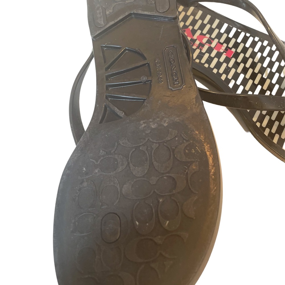 Coach NewYork ‘Landon’ Black Jelly Flip Flops - 6B Perfect for Spring Break! - Picture 5 of 8